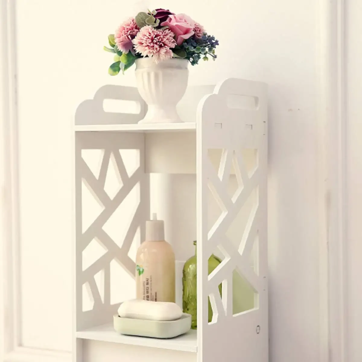 Полка стелаж пластиковая в ваную Этажерка устойчива к влаге PK-02 (80cm*15cm*15cm)