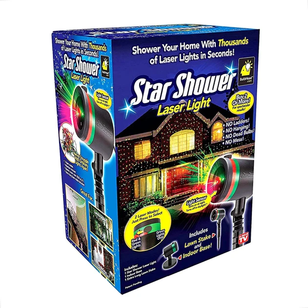 Лазерный проектор - гирлянда на дом STAR SHOWER Laser Light праздничное освещение движущиеся точки