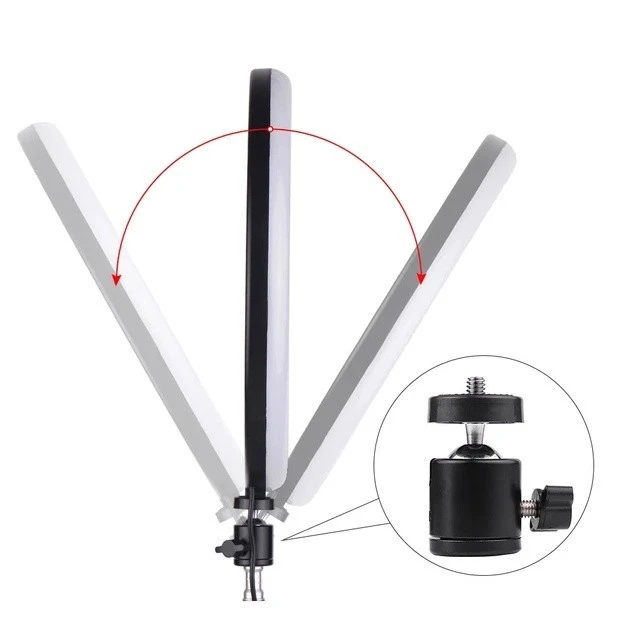 Кольцевая Led лампа Refil Light 16 см на круглом штативе с 2 держателями - L-16