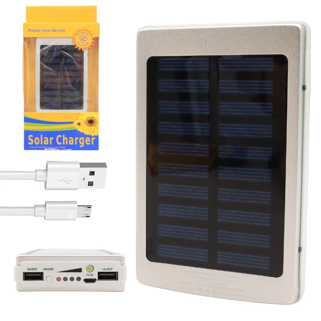 Ударостійкий сонячний повербанк Solar 20000 mAh, Сірий