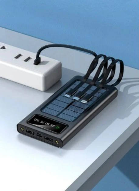 Зарядное устройство для телефона Power Bank 30000 mAh с солнечной панелью UKC