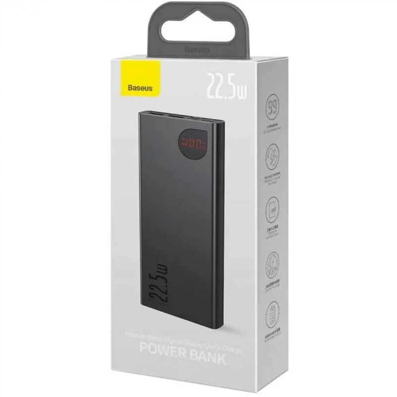 Портативное ЗУ Baseus Adaman Metal Digital Display QC 22.5W 20000 mAh Черный
