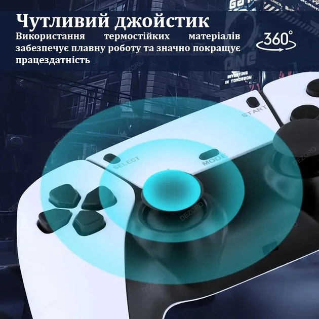 Игровая мини консоль HDMI M15 GAME STICK 4K 64GB 20000 бесплатных игр + два беспроводных контроллера белая PS1