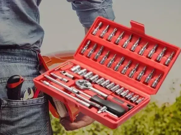 Автомобильный Набор Инструментов Piece Tool Set на 46 Ручных Инструментов в Пластиковом Кейсе