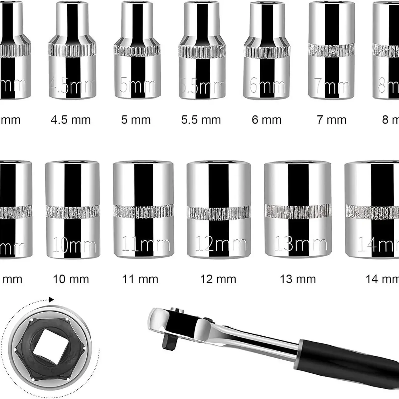 Автомобильный Набор Инструментов Piece Tool Set на 46 Ручных Инструментов в Пластиковом Кейсе