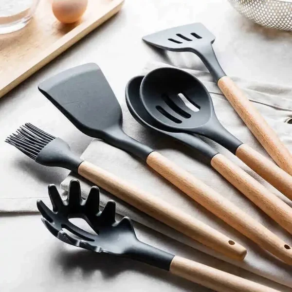 Набір кухонного приладдя з 12 предметів Kitchen Set RD-1204 сірий