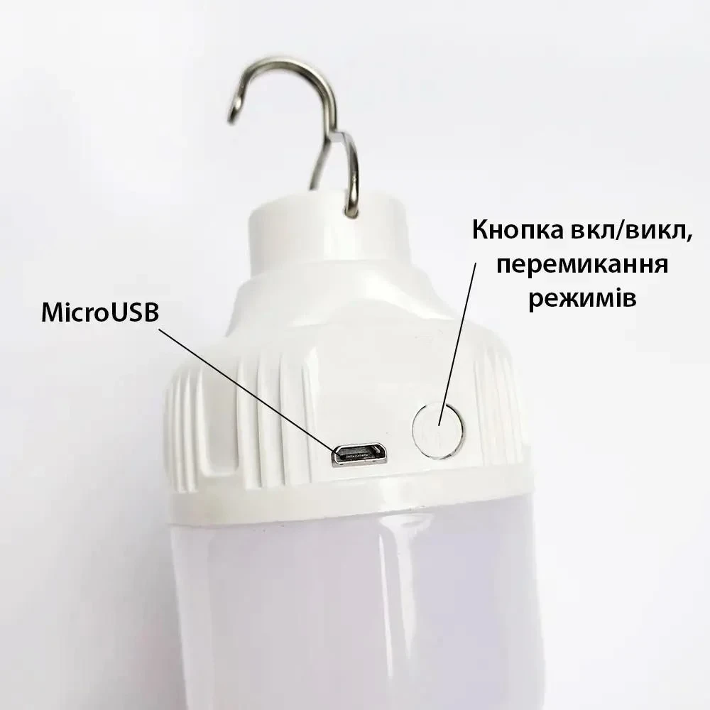 Лампа для кемпинга на крючке аккумуляторная с зарядкой Micro USB Solar BL HY-701 5W