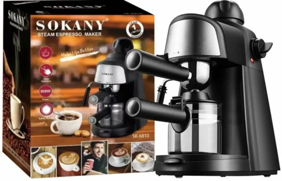 Кавоварка Ріжкова Sokany SK-6810 Функція пари та спінювання.