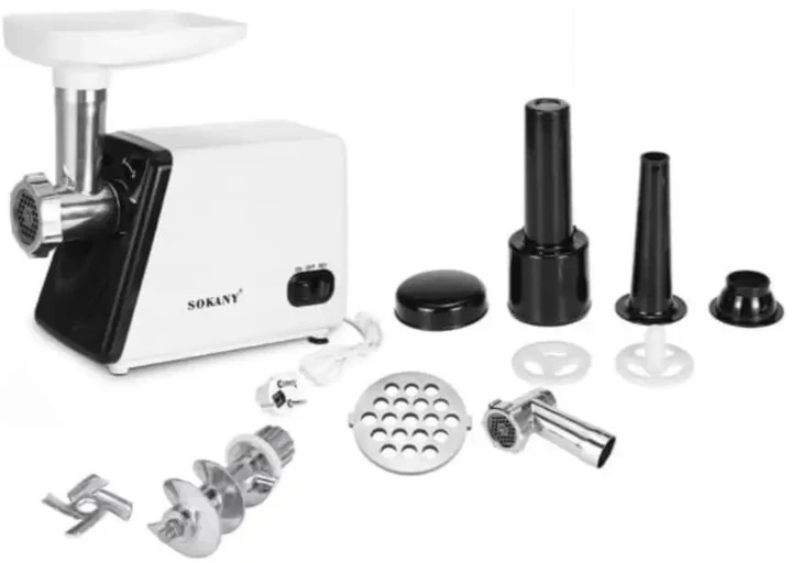 Мясорубка Sokany SK-312 профессиональная многофункциональная электрическая мощная 2400 Вт