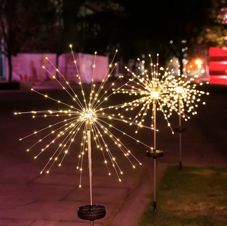 Фонарь садовый Фейерверк на солнечной батарее 90 led HA-38