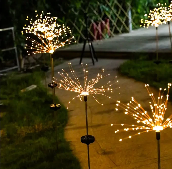 Фонарь садовый Фейерверк на солнечной батарее 90 led HA-38
