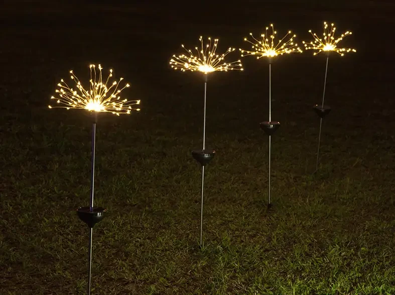 Фонарь садовый Фейерверк на солнечной батарее 90 led HA-38