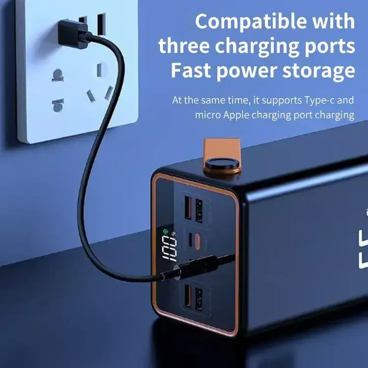 Повербанк 100000 mAh YM-655 широкая коробка, Внешний аккумулятор с быстрой зарядкой, Powerbank