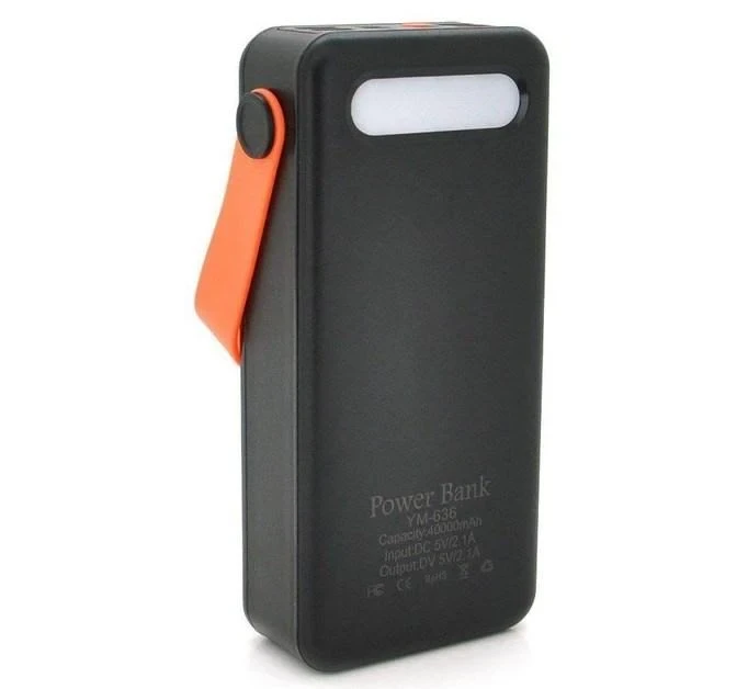 Power bank YM-635 400000mAh Solar Індикатор рівня заряду, для заряджання телефона з вбудованими кабелями