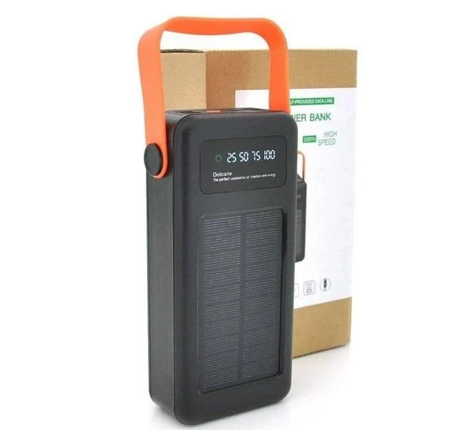 Power bank YM-635 400000mAh Solar Індикатор рівня заряду, для заряджання телефона з вбудованими кабелями