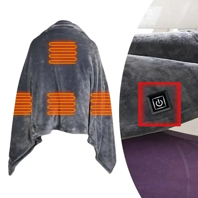 Електроковдра Плед із підігрівом (155*80) Electric Heating Shawl Blanket USB