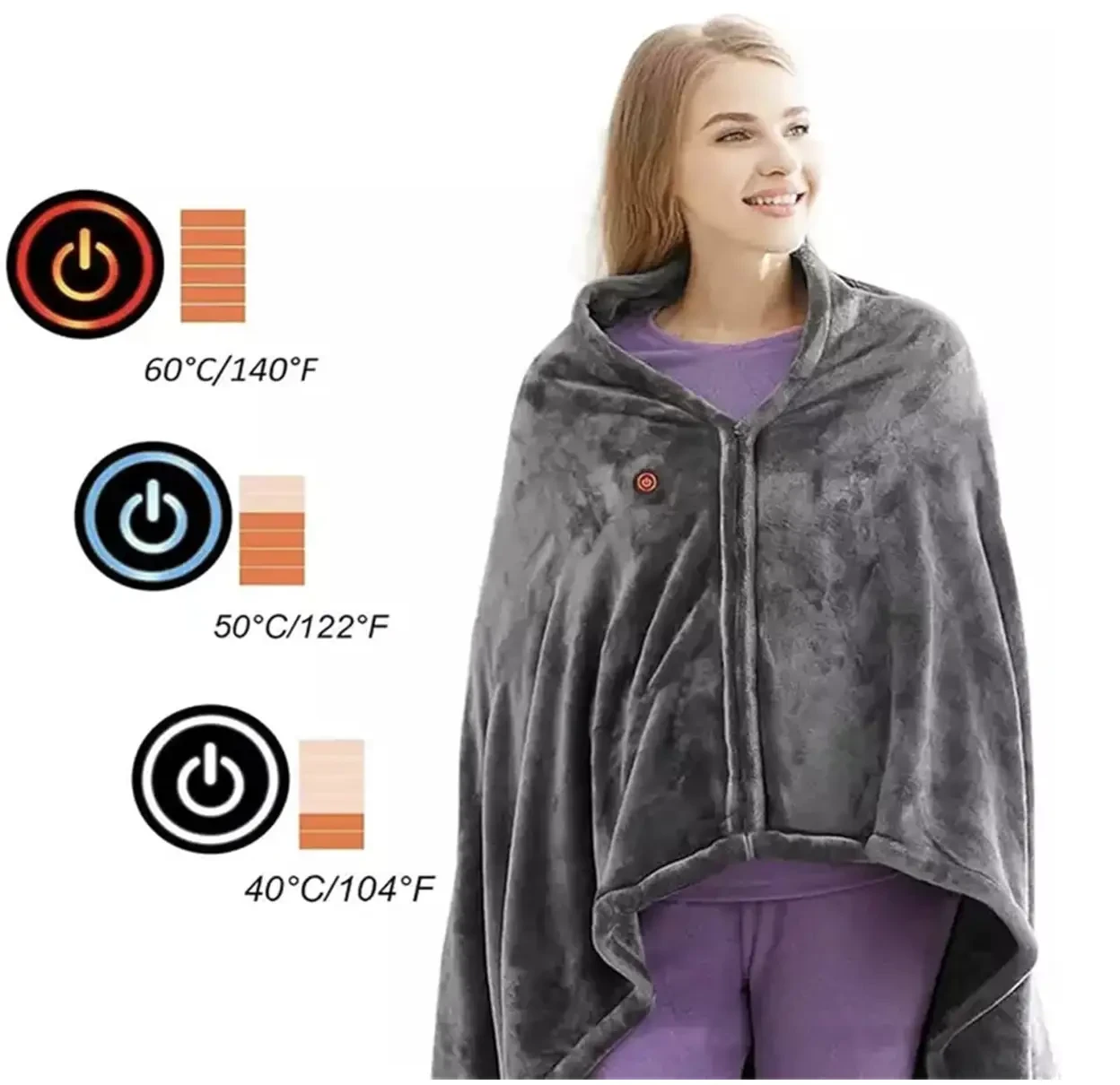 Електроковдра Плед із підігрівом (155*80) Electric Heating Shawl Blanket USB