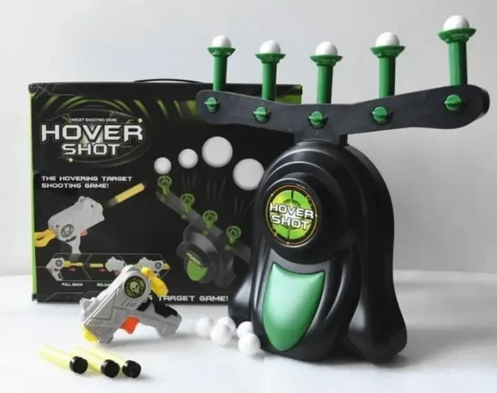 Воздушный тир, Детская игра пистолет с дротиками и летающие мишени Hover Shot, “Стрелялки” с бластером
