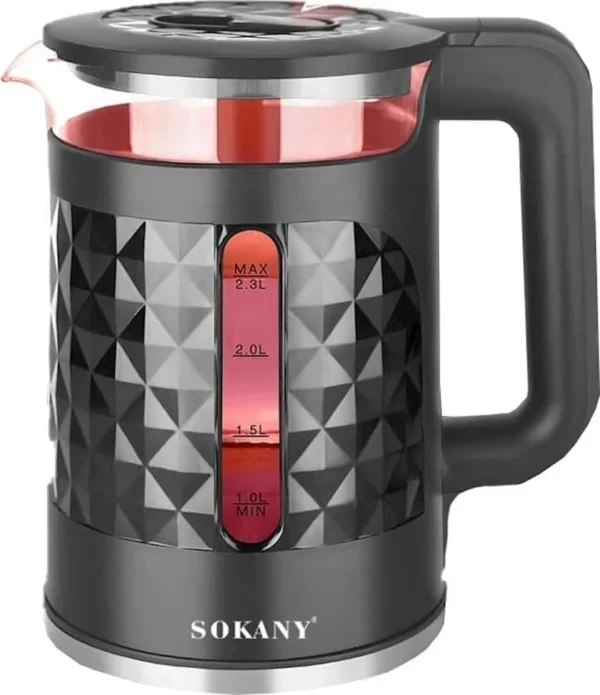 Електричний чайник Sokany SK-1028 з підсвіткою, білий і чорний