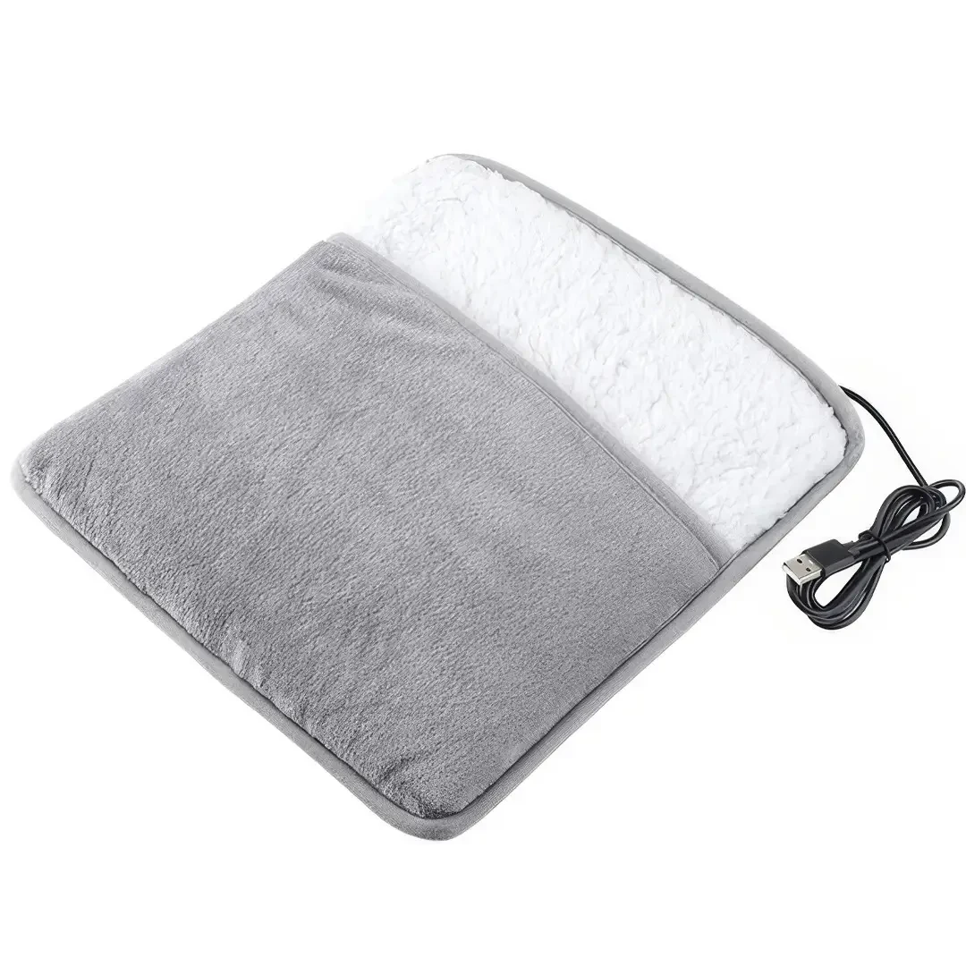 Портативная фланелевая грелка для ног с электрическим подогревом Foot warmer XL-997 Коврик с USB подогревом