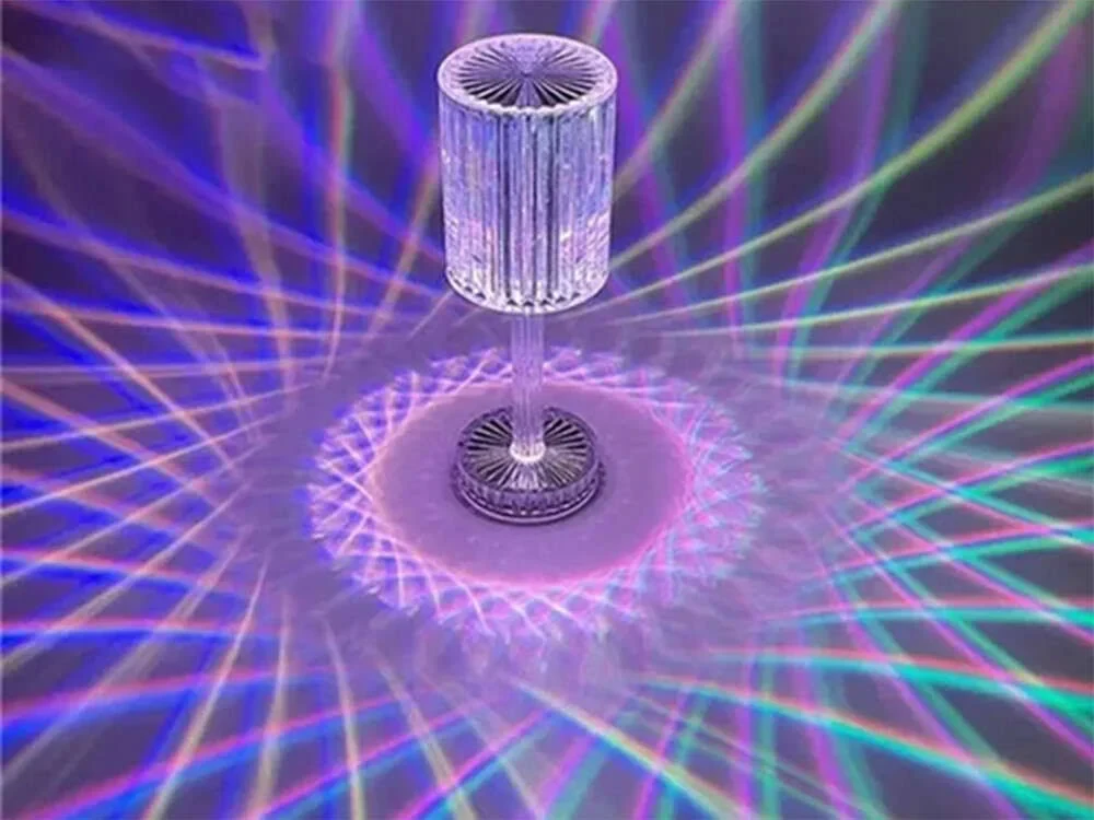 Декоративный LED светильник Crystal light, с пультом ДУ / Настольная аккумуляторная лампа