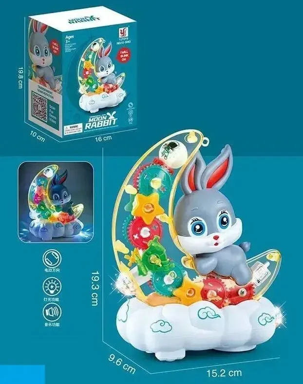 Детский музыкальный ночник Зайка на Луне Moon Rabbit Детская игрушка с подсветкой и световыми эффектами