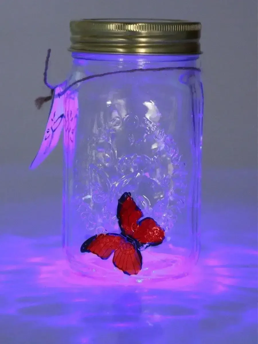 Декоративный ночник Бабочка в банке Butterfly Интерактивная порхающая бабочка в банке с подсветкой