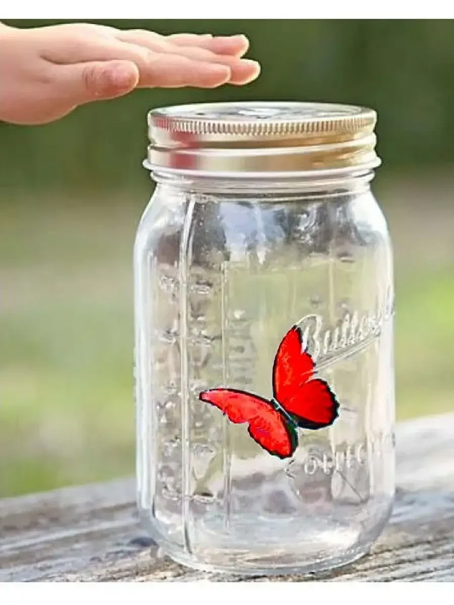 Декоративный ночник Бабочка в банке Butterfly Интерактивная порхающая бабочка в банке с подсветкой