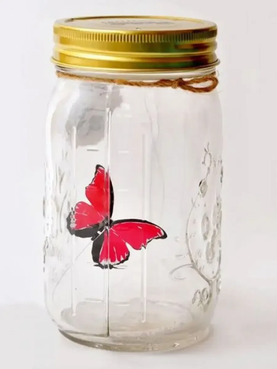 Декоративный ночник Бабочка в банке Butterfly Интерактивная порхающая бабочка в банке с подсветкой