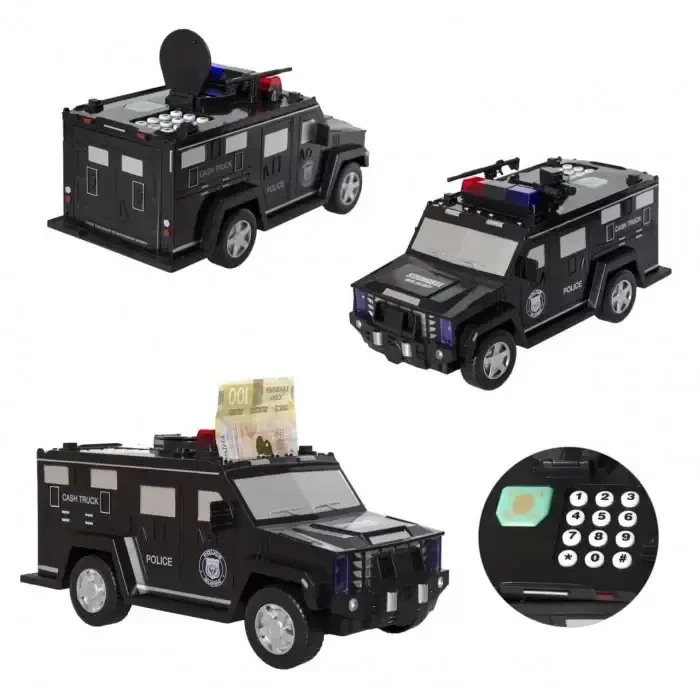 Електронна скарбничка-сейф Машина поліції Hummer CASH TRUCK 143 з кодовим замком