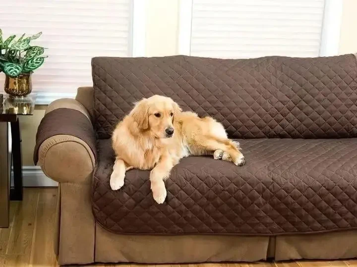 Двостороння накидка на диван Couch Coat коричневого кольору Чохол для меблів водонепроникний