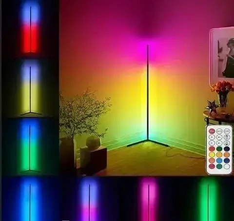 Напольная угловая RGB лампа торшер с пультом управления 1,2м Угловой напольный ночник светильник