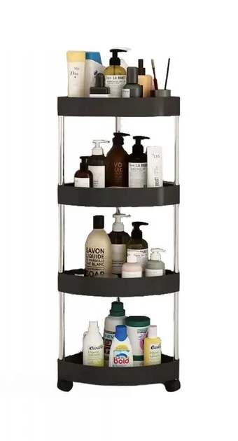 Декоративная угловая полка на четыре яруса для ванной Corner storage rack 88х34х25 см Угловая полка-этажерка