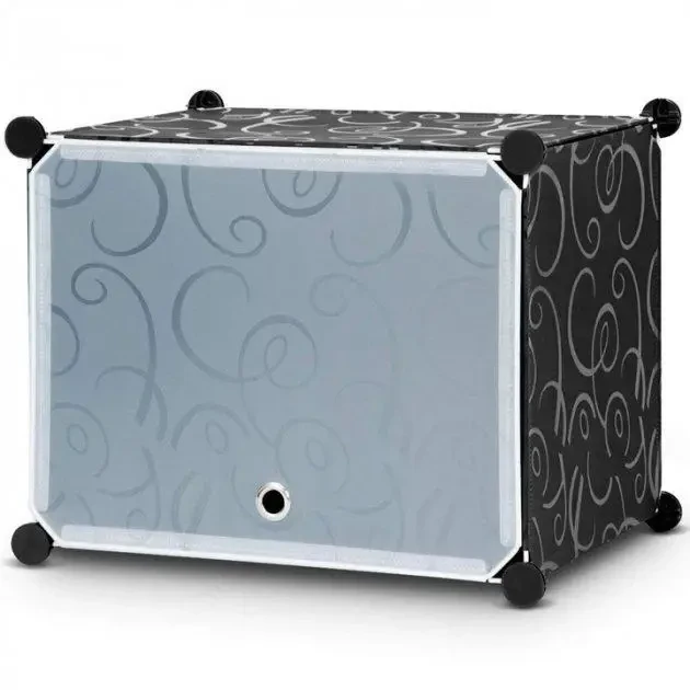 Пластикова складана шафа Storage Cube Cabinet 75х37х145 см Чорний збірний органайзер для одягу