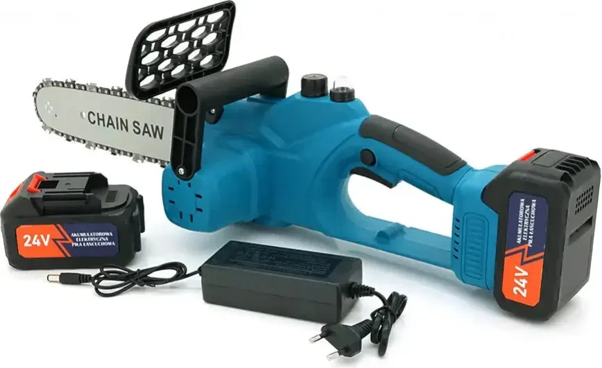 Аккумуляторная цепная мини электро-пила 8'' Chain Saw Мощный веткорез с 2 аккумуляторами