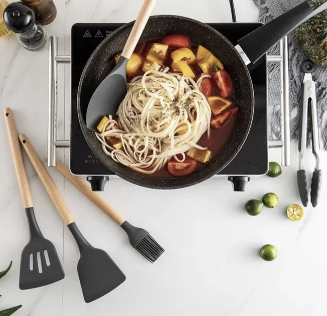 Силиконовый кухонный набор принадлежностей Kitchen stuff 12 предметов BLACK