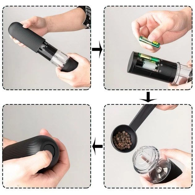 Електричний млин для спецій salt and pepper mills black salemarket