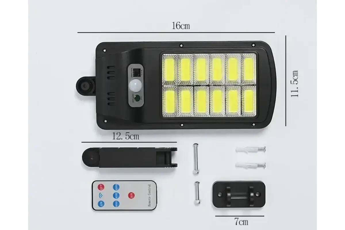Уличный фонарь на солнечной батарее LED Solar Street Light BK-128B-12COB с датчиком движения и пультом