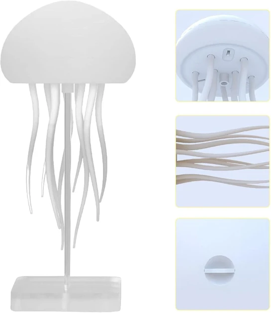 Ночник LED лампа Медуза с USB NTL-5B с движениями и цветопередачей RGB Белий