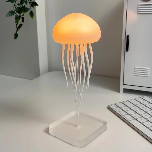 Ночник LED лампа Медуза с USB NTL-5B с движениями и цветопередачей RGB Белий