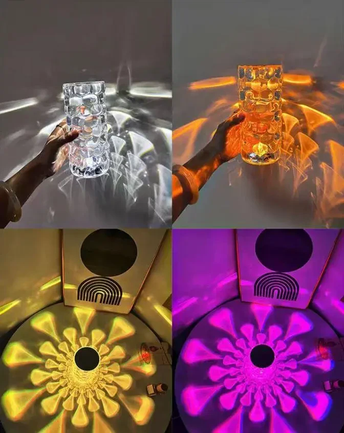 Настільна лампа нічник Алмаз RGB для створення атмосфери затишний світильник на акумуляторі 16 кольорів Diamond