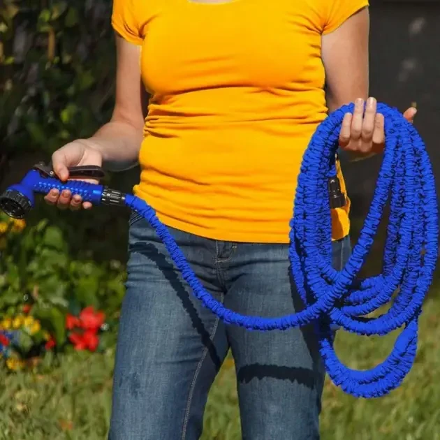Шланг садовий 120 м для поливу з розпилювачем 7 режимів роботи V-HOSE PRO Синій