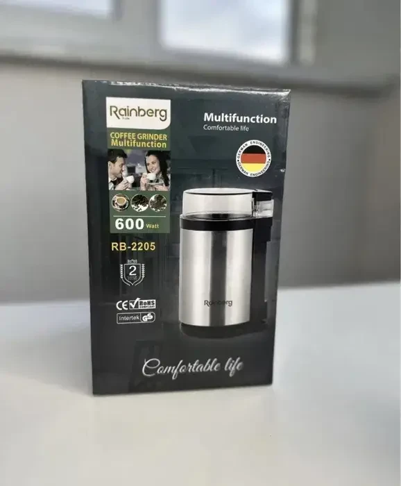 Мощная електическая кофемолка для дома Rainberg RB 2205 600 Вт
