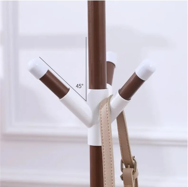 Вішалка стійка підлогова для одягу Coat Rack, металева на 9 гачків у три яруси розбірна на тринозі