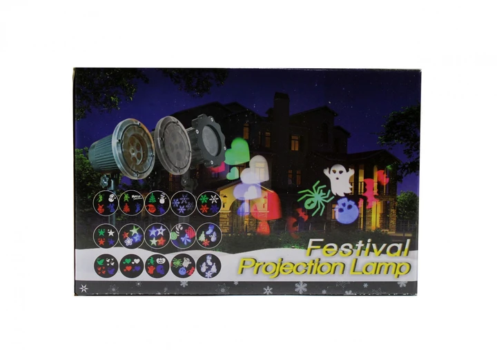 Лазерна установка Festival Projection Lamp вуличний проєктор з 12 змінними слайдами та пультом