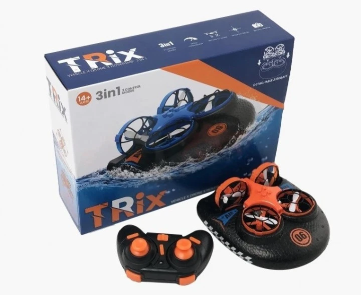 Дрон машинка катер 2в 1 Радиоуправляемый квадрокоптер Trix K2 2в1 Детская игрушка вездеход на пульте