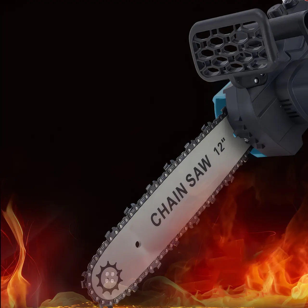 Ланцюгова пила з шиною 12 дюймів і 2 акумуляторами 48 В кейсі Electric Saw Blue