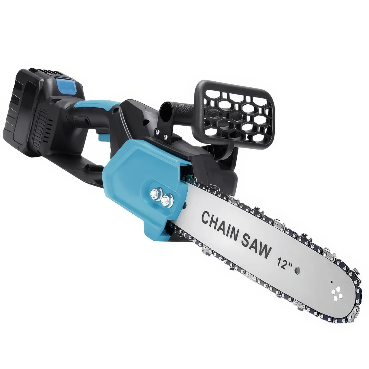 Ланцюгова пила з шиною 12 дюймів і 2 акумуляторами 48 В кейсі Electric Saw Blue