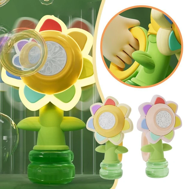 Генератор мильних бульбашок у формі соняшника з підсвіткою Seven COLOR FLOWER