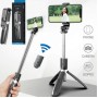 Селфи палка штатив тренога для телефона Bluetooth с пультом Selfie Stick L02 Чёрный